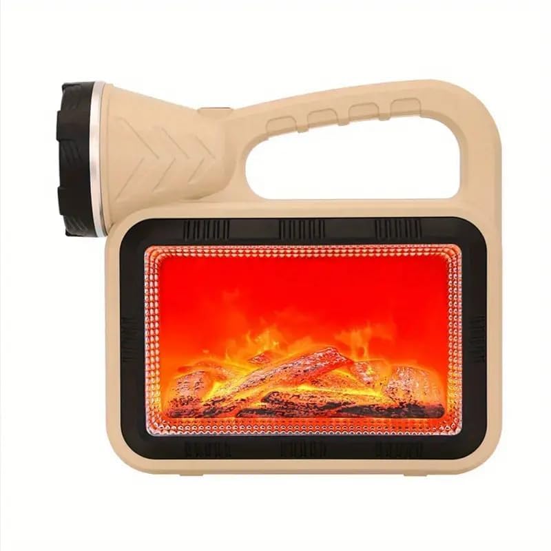 Jumix Handheld Torch Solar FlashlightUSB Rechargeable Spotlight4 Lighting Modes Abs Multifunction USB Output Solar TypeC Charging Long Range Led Searchlight with Power Display - Image 1