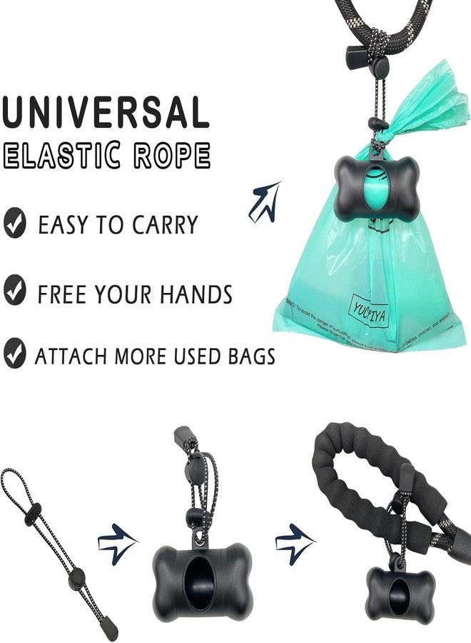 YUCHIYA Dog Poop Pickup Bags Holder Dispenser with Standard-Sized Leak-Proof Scented Doggy Waste Bags and Carabiner with Safety Lock&Fastener Never Loose on Leash Lead Again (1 Holder 195 Bags, Black) - Image 2