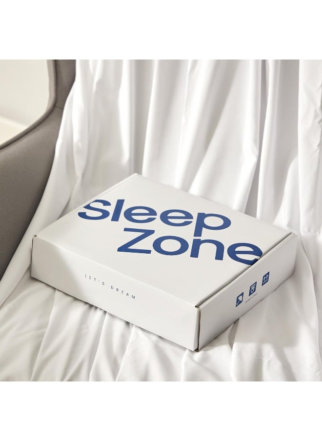 SLEEP ZONE Bedding Queen Bed Sheets Set, Ultra Soft 4 Pieces Sheet Set Includes 1 Fitted Sheet, 1 Flat Sheet, 2 Pillowcases for Family, Easy Care (White, Queen)