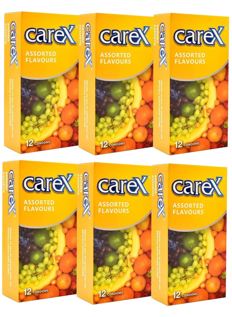 careX Pack Of 6 Boxes Assorted Flavours Condoms, Each 12 - Image 1