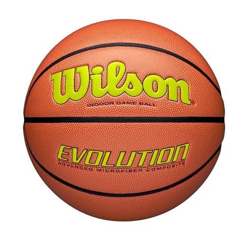 WILSON Evolution Game Basketball - Optic Yellow, Size 7 -29.5" - Image 1