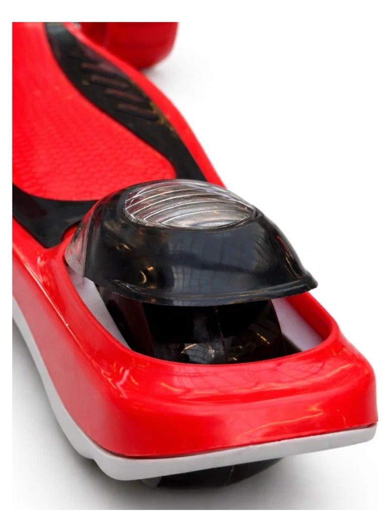 Top Gear Kids 3-Wheel Kick Scooter - TG-606 | Light-Up Flash Wheels, 3-Level Adjustable Height, Lean-to-Steer | Foldable Scooter with Rear Brake for Ages 3-8, Max 25KG (Red) - Image 5