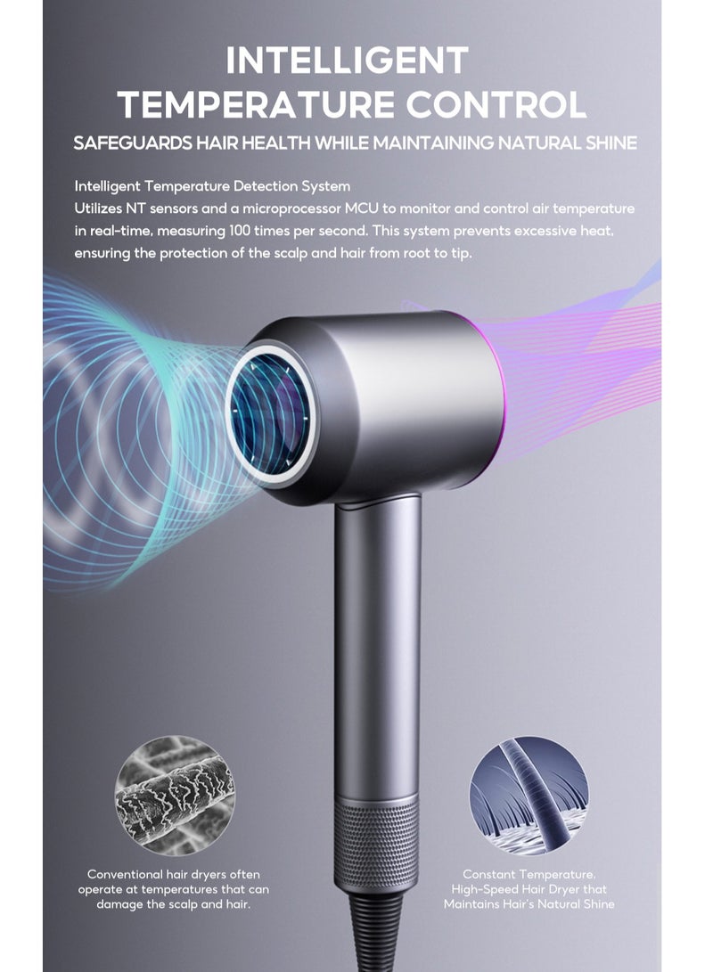 Generic Hair Dryer Turbo Smooth 30W Ultra high speed motor 62m/s volume | Powerful Dryer With Adjustable Speed Settings | 3 Speed Temperature Control with air cooling function|  Heat Settings For Customized Styling | Ionic Technology Reduces Frizz And Enhances Shine - Image 5