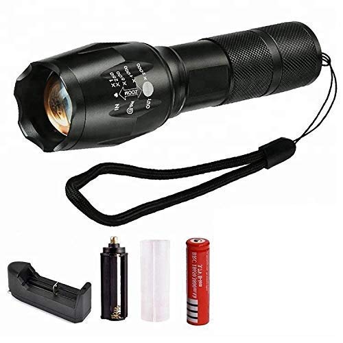 Seven Moon Portable LED Flashlight with 5 Modes Zoomable IPX5 Water Resistant Torch for Outdoor Camping Hiking - Image 1