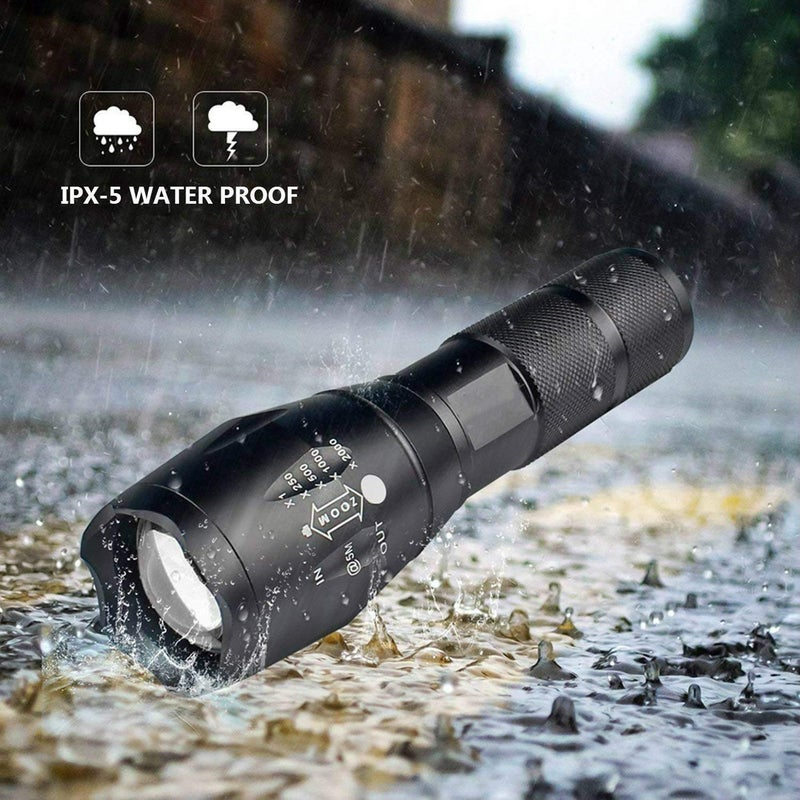 Seven Moon Portable LED Flashlight with 5 Modes Zoomable IPX5 Water Resistant Torch for Outdoor Camping Hiking - Image 5