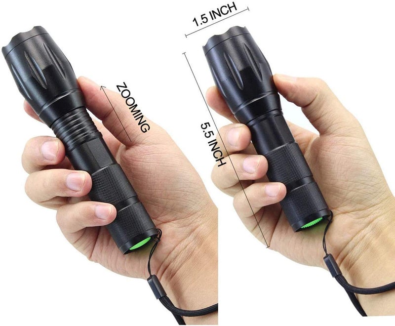Seven Moon Portable LED Flashlight with 5 Modes Zoomable IPX5 Water Resistant Torch for Outdoor Camping Hiking - Image 2