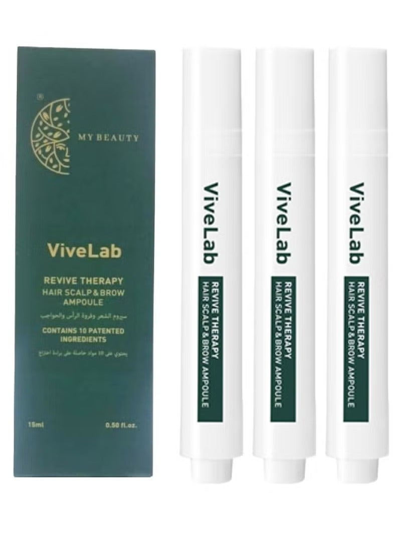 ViveLab 3-Piece Vivelab Revive Therapy Hair Scalp & Brow Ampoule 15*3ml - Image 1