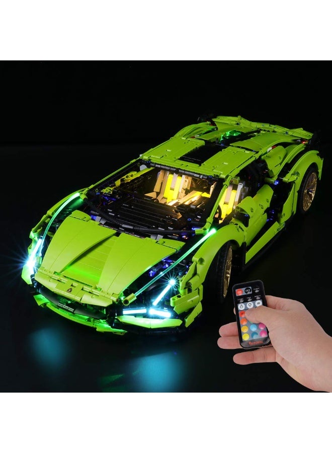 BRIKSMAX LED Lighting Kit for Lamborghini Sián FKP 37, Compatible with Lego 42115 – Does Not Include Set (Remote Control Version) - Image 1