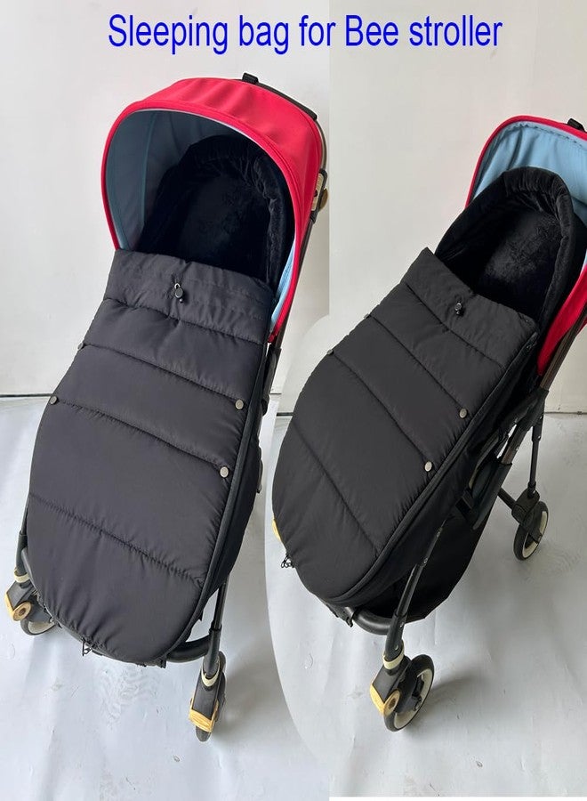 Feliliber Stroller accessories winter footmuff compatible with Bugaboo Butterfly stroller, warm Socks for Bugaboo Bee stroller, rainproof fabric (Black) - Image 3