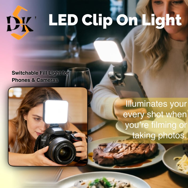 Multi-Function Clip On LED Fill Light For Mobile Phone Selfie Beauty Makeup Food Photography Outdoor Night Pet Illumination - Image 1