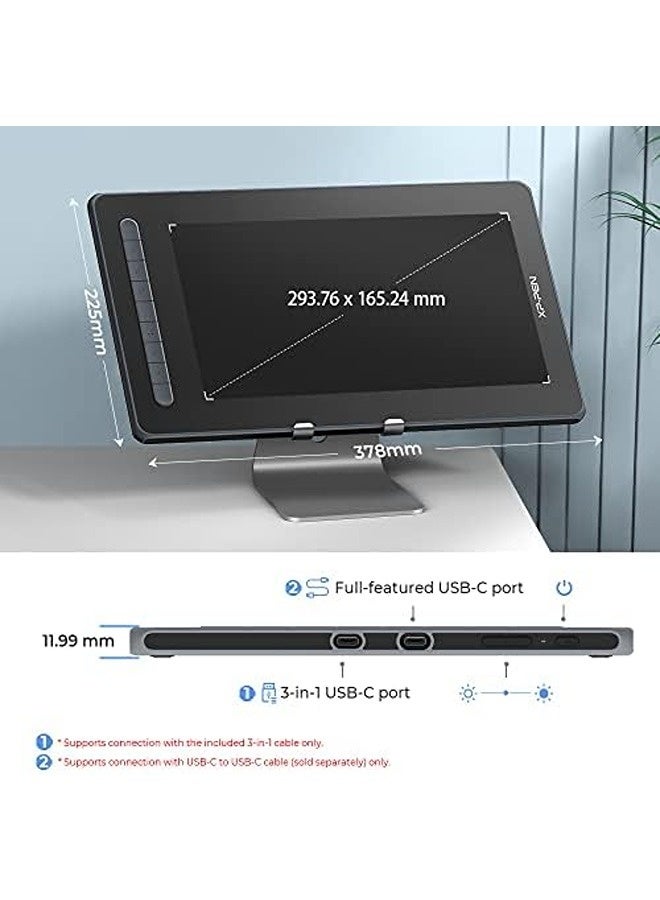 XP-PEN Artist 13 (2nd Gen) – 13" Drawing Pen Display with Full-Laminated Screen, X3 Smart Battery-Free Stylus, 8192 Levels Pen Pressure, Tilt Function & 8 Shortcut Keys - Image 2
