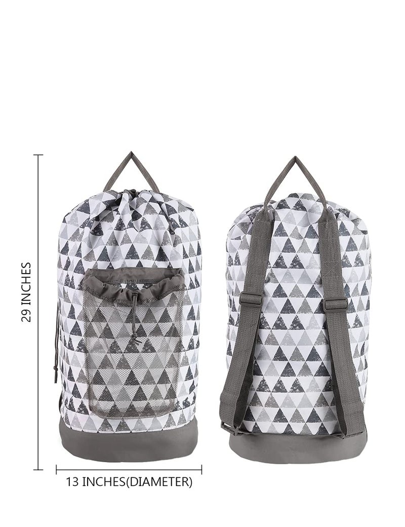 Dalykate Backpack Laundry Bag, Laundry Backpack with Shoulder Straps and Mesh Pocket Durable Nylon Clothes Hamper Bag with Drawstring Closure for College, Travel, Laundromat, Apartment - Image 2