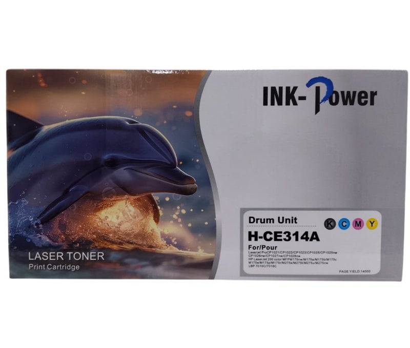 اينك باور وحدة الأسطوانة CE314A 314A 314 126A لخراطيش حبر الليزر المتوافقة مع طابعات HP Laserjet Pro CP1025 CP1025nw 100 MFP M175nw. - Image 1