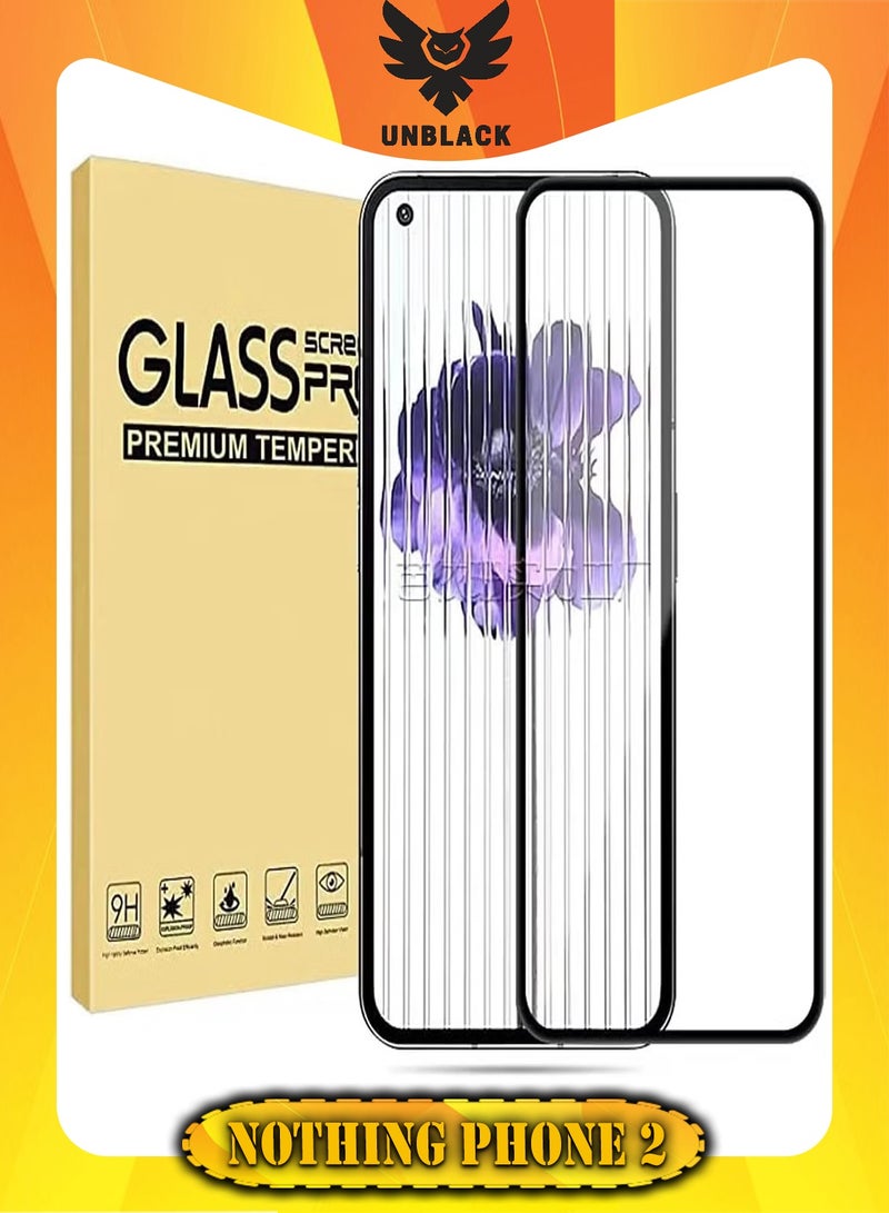 انبلاك واقي شاشة لهاتف نوثينج فون 2 من انبلاك مع لاصق كامل - (اسود) - Image 1