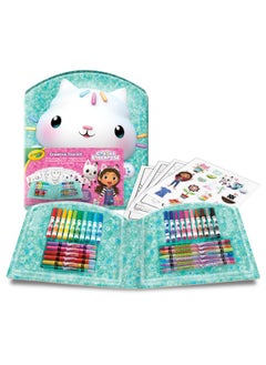 Crayola Gabby's Dollhouse  Creative Case 40 Pieces with Felt Tip Pens, Crayons, Colouring Pages, Stickers, from 5 Years  - Image 1