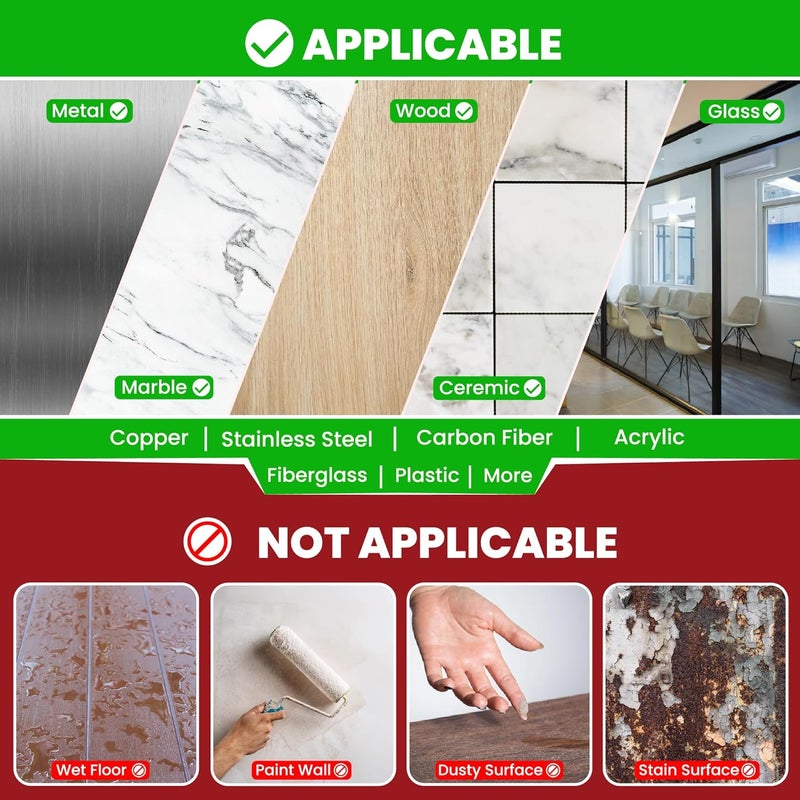 GOODONE2 Double Sided Tape Heavy Duty, Multipurpose Removable Clear & Tough Mounting Tape Sticky Adhesive, Reusable Strong Wall Tape Picture Hanging Strips Poster (Pack of 1 with Scissor) - Image 4