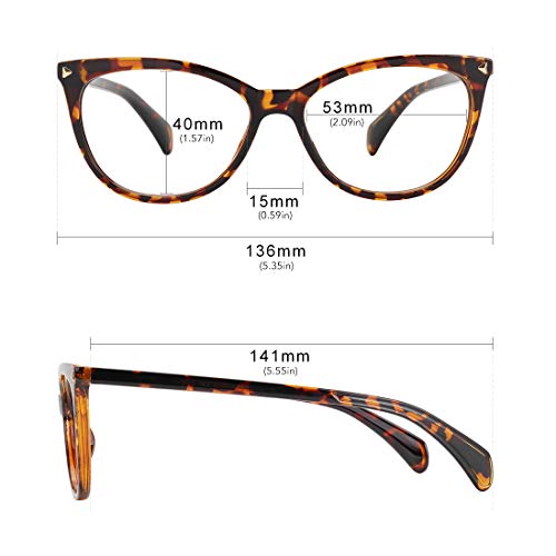 MEETSUN Non Prescription Glasses Frame for Women,Retro Cateye Fake Eyeglasses HD Clear Lens (Tortoise Frame Clear Lens) - Image 5