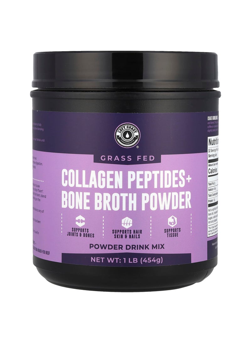 Collagen Peptides + Bone Broth Powder, 1 lb (454 g)