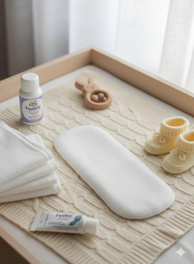 Kritiu 4-Layer Booster Pads for Cloth Diaper | High Absorbent 4 Layer Washable and Reusable Cloth Diapers Insert Pad For Babies | Pack Of 1 (White) - Image 2