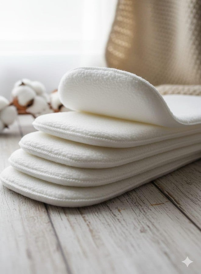 Kritiu 4-Layer Booster Pads for Cloth Diaper | High Absorbent 4 Layer Washable and Reusable Cloth Diapers Insert Pad For Babies | Pack Of 1 (White) - Image 5