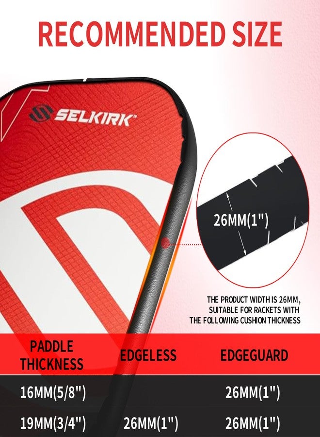 Runhike Edge Guard Tape Compatible with Selkirk, Pickleball Paddle Protective Tape for Selkirk, Guard Tape for Selkirk, Edge Guard Tape 26mm(1") for Selkirk 16mm(5/8") Thickness Edgeguard Paddle,3PCS Black - Image 5