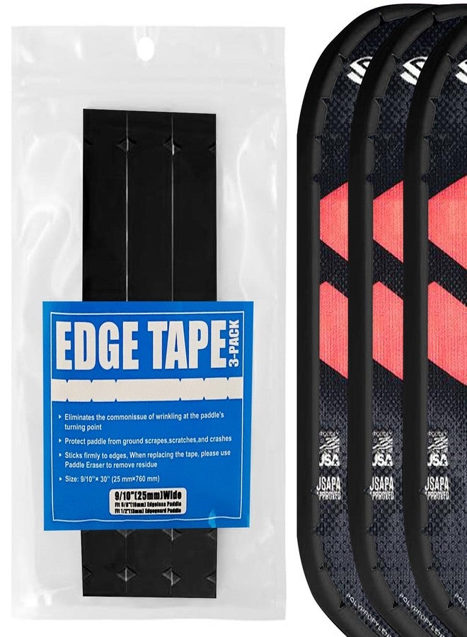 Runhike Edge Guard Tape Compatible with Selkirk, Pickleball Paddle Protective Tape for Selkirk, Guard Tape for Selkirk, Edge Guard Tape 26mm(1") for Selkirk 16mm(5/8") Thickness Edgeguard Paddle,3PCS Black - Image 1