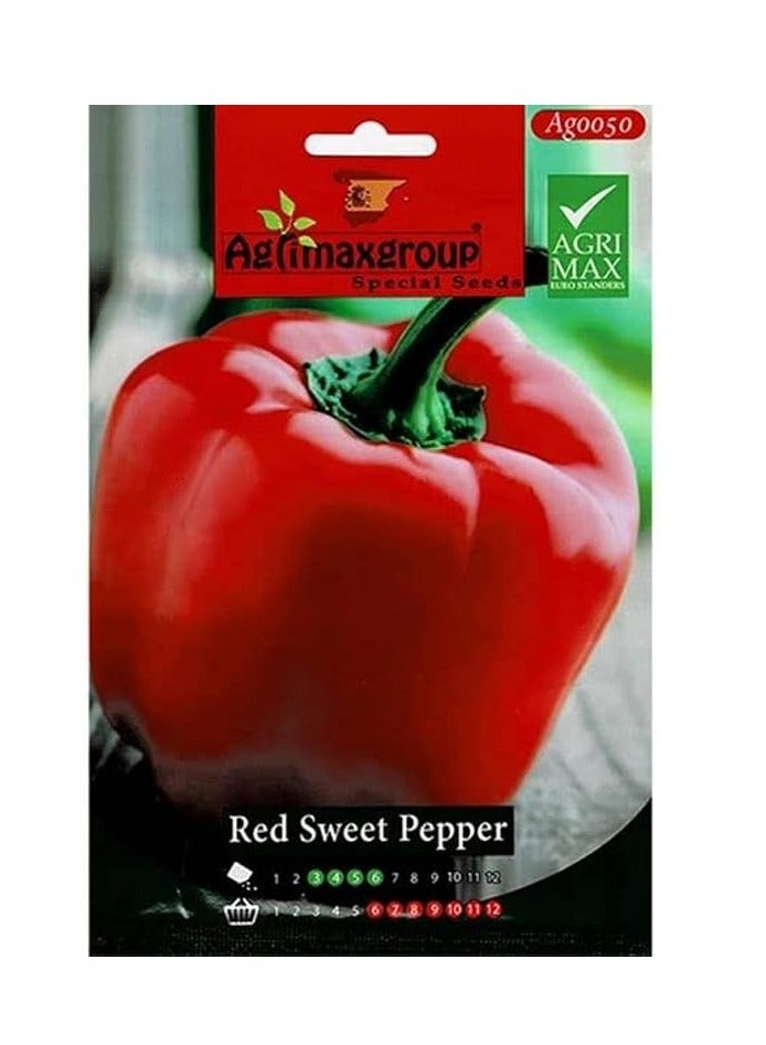 Red Sweet Pepper Premium Quality Seeds by Agrimaxgroup®"Garden Care"