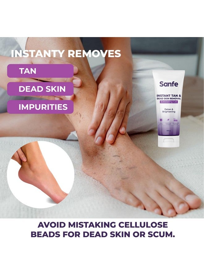Sanfe Instant Tan & Dead Skin Removal Exfoliating Gel Visibly Removes Tan Aha Exfoliation In Minutes Smooth & Bright Skin 200G - Image 2