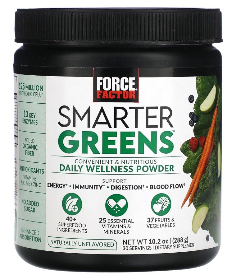 Force Factor Smarter Greens Daily Wellness Powder Naturally Unflavored 10.2 oz (288 g)