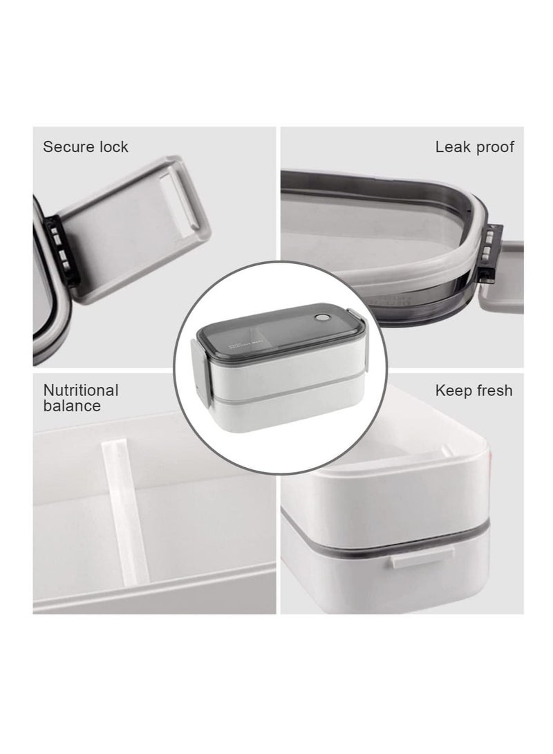 ماهمير صندوق غداء من الفولاذ المقاوم للصدأ - صندوق بينتو معزول متعدد الوظائف -صندوق غداء مع مقصورتين وأدوات مائدة ( 304 من الفولاذ المقاوم للصدأ ) صندوق غداء مع غداء MahMir حقيبة غداء ( أزرق فاتح + حقيبة غدا - Image 4