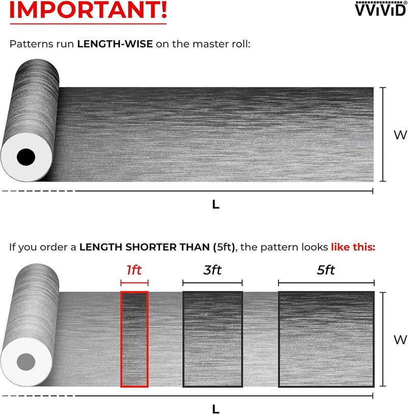 VVIVID XPO Silver Brushed Steel Car Wrap Vinyl Roll (0.5ft x 5ft) - Image 2