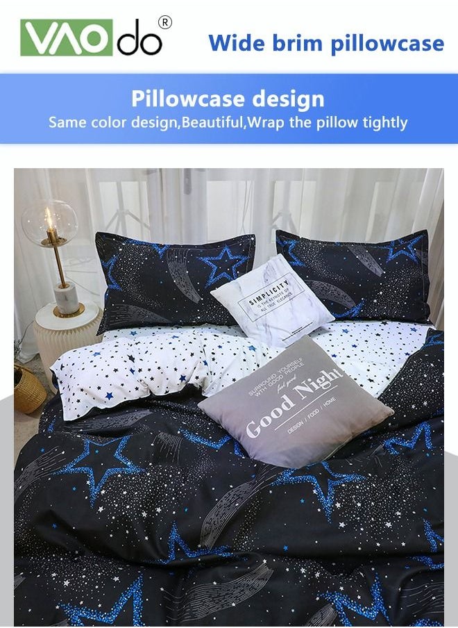 VAOdo - 4PCS Star Pattern Comforter Set, Breathable Moisture Wicking Bedding Set, Skin Friendly Sheets Quilt Duvet Cover Set 180*220CM - Image 1
