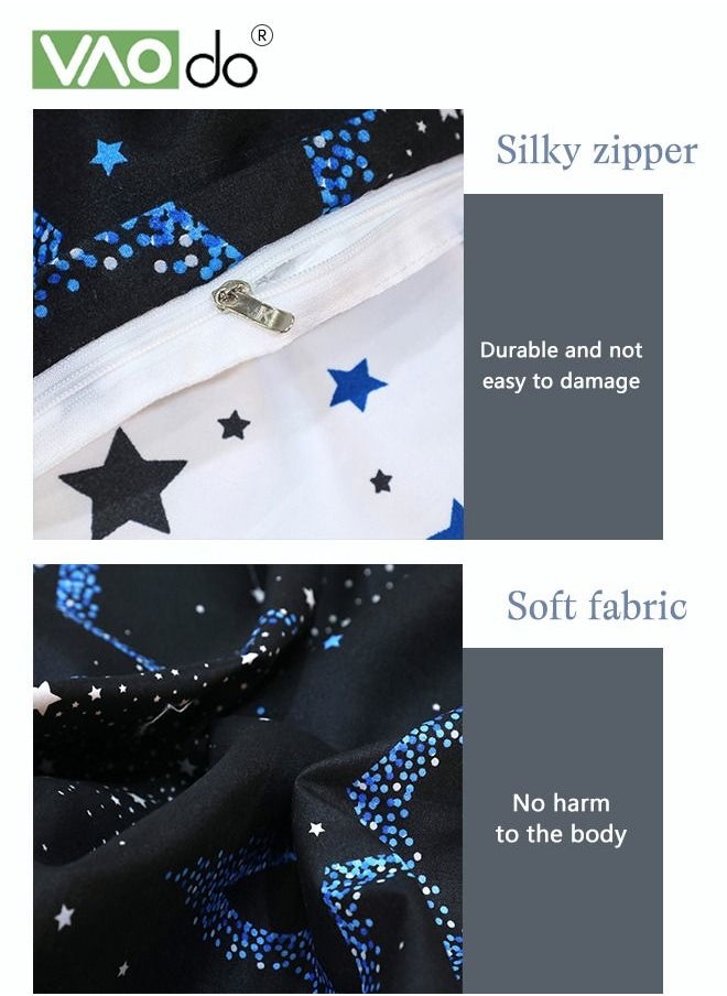 VAOdo - 4PCS Star Pattern Comforter Set, Breathable Moisture Wicking Bedding Set, Skin Friendly Sheets Quilt Duvet Cover Set 180*220CM - Image 1