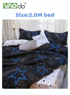 VAOdo 4PCS Star Pattern Comforter Set, Breathable Moisture Wicking Bedding Set, Skin Friendly Sheets Quilt Duvet Cover Set 180*220CM  - Image 3