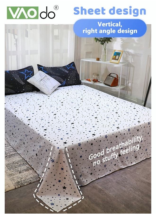 VAOdo - 4PCS Star Pattern Comforter Set, Breathable Moisture Wicking Bedding Set, Skin Friendly Sheets Quilt Duvet Cover Set 180*220CM - Image 1