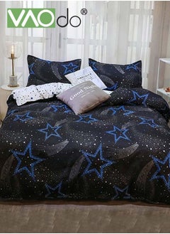 VAOdo 4PCS Star Pattern Comforter Set, Breathable Moisture Wicking Bedding Set, Skin Friendly Sheets Quilt Duvet Cover Set 180*220CM  - Image 1