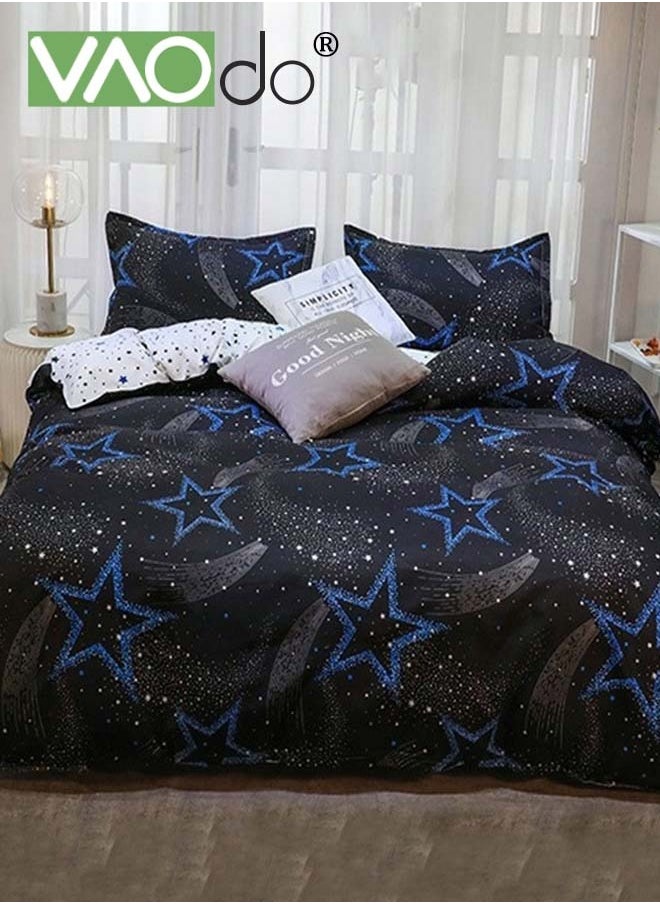 VAOdo - 4PCS Star Pattern Comforter Set, Breathable Moisture Wicking Bedding Set, Skin Friendly Sheets Quilt Duvet Cover Set 180*220CM - Image 1