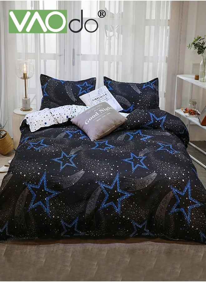 VAOdo - 4PCS Star Pattern Comforter Set, Breathable Moisture Wicking Bedding Set, Skin Friendly Sheets Quilt Duvet Cover Set 180*220CM - Image 1