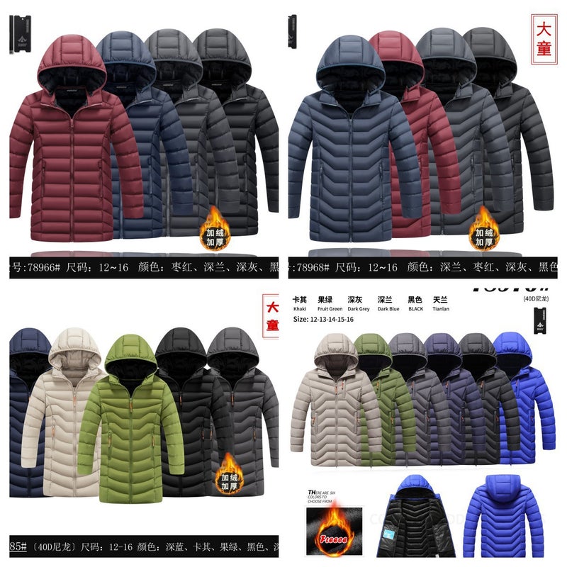 2023 Rib Clothing Men'S And Women'S Fleece-Lined Thickened Cotton-Padded Coat Hooded Down Cotton-Padded Coat Racket Cotton Children'S Clothing - Image 4