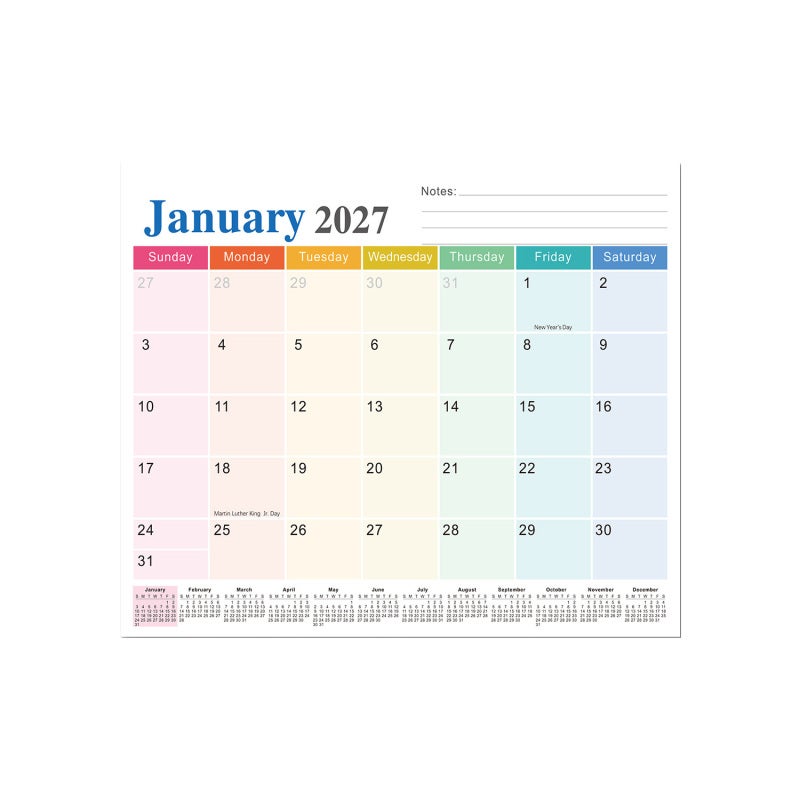 Magnetic Refrigerator Calendar: 18-Month Coverage, Strong Magnetic Hold, Clear English Layout - Waterproof Durable Paper for Busy Families and Professionals - Image 1