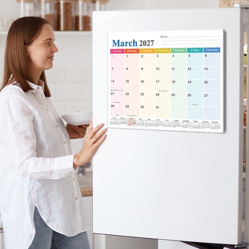 Magnetic Refrigerator Calendar: 18-Month Coverage, Strong Magnetic Hold, Clear English Layout - Waterproof Durable Paper for Busy Families and Professionals - Image 3