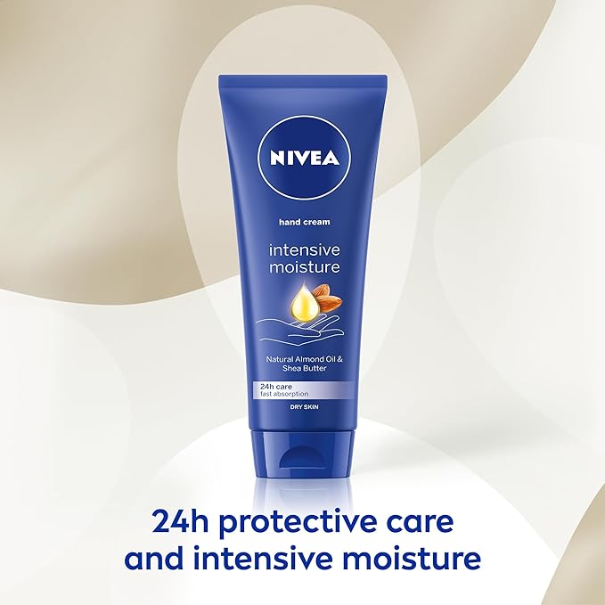 NIVEA Intensive Moisture Hand Cream 100ml Nourishing Hand Cream with Almond Oil and Shea Butter Daily Intensive Moisturising Hand Lotion for Dry Hands Pack of 2 - Image 2