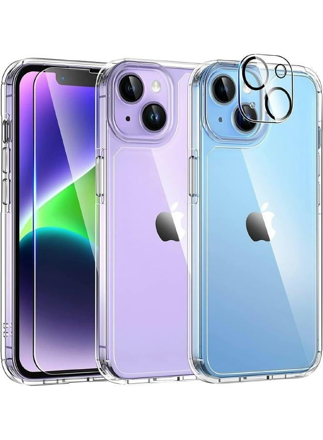 GO-DES Full protection package for iPhone 14 Plus, protection case made of high-quality materials, screen protection and high definition HD, phone camera protection, maximum protection - Image 2
