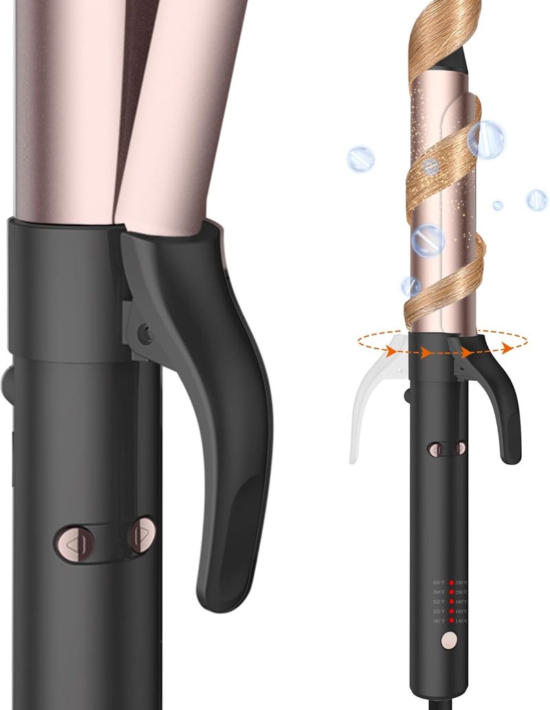 Rotating Curling Iron Ukliss Hair Curler Automatic Rotating 30s Rapid Heating Automatic Curling Iron Dual Voltage 110240V Time Saving Self Curling Hair Curler for Short Long Hair BlackGolden