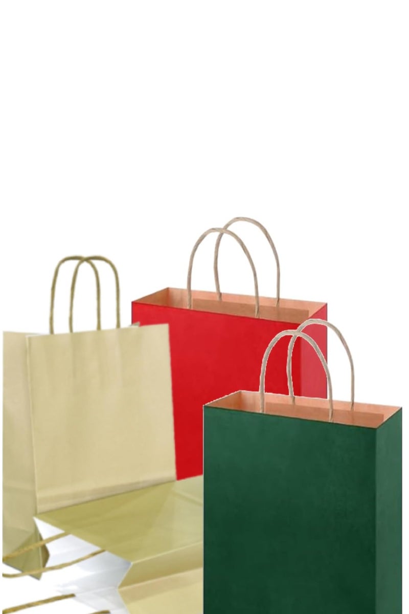 ذا بارتي بوبير 12 قطعة من أكياس الهدايا بمقبض، أكياس ورق كرافت 29 × 15 سم، أكياس هدايا للحلويات والحلوى والهدايا لأعياد ميلاد الأطفال، لوازم حفلات الزفاف، أكياس هدايا الحفلات - Image 3