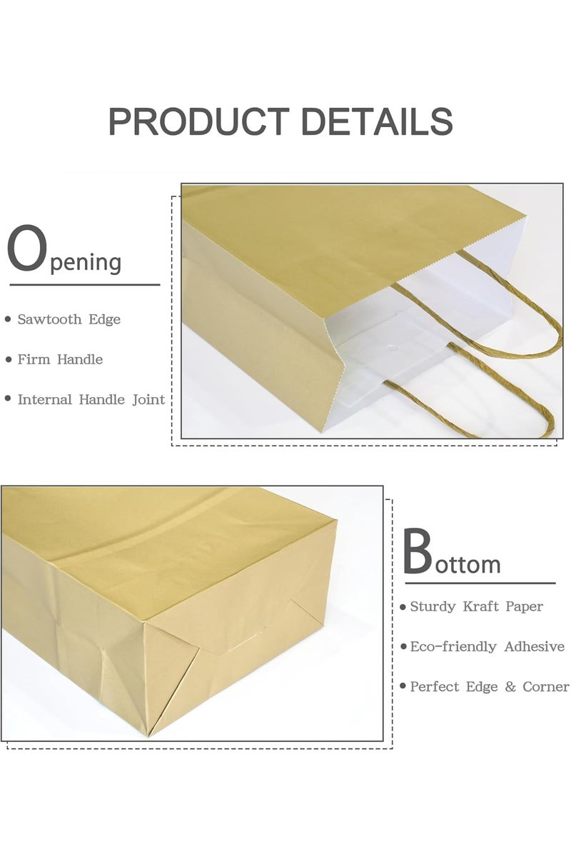 ذا بارتي بوبير 12 قطعة من أكياس الهدايا بمقبض، أكياس ورق كرافت 29 × 15 سم، أكياس هدايا للحلويات والحلوى والهدايا لأعياد ميلاد الأطفال، لوازم حفلات الزفاف، أكياس هدايا الحفلات - Image 4