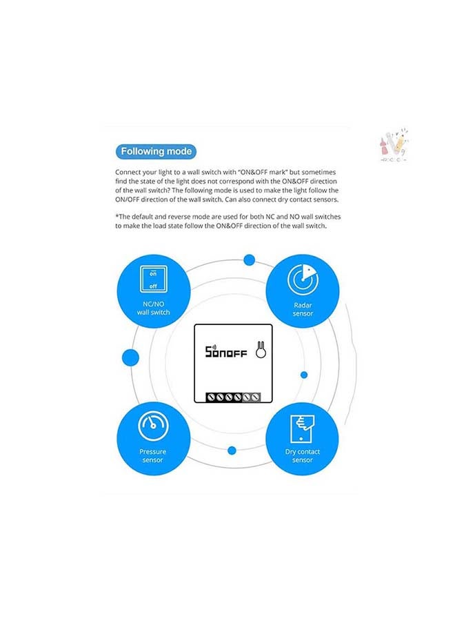 SONOFF DIY MINIR2 Wi-Fi Two Way Smart Switch MINI Upgrade White - Image 3