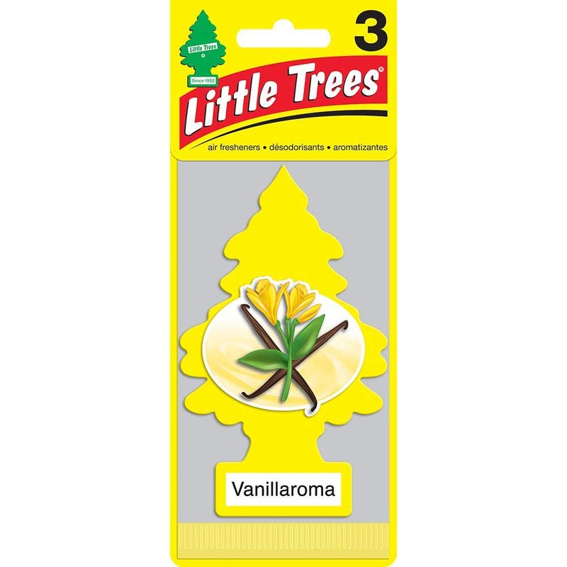 LITTLE TREES Car Air Freshener Hanging Paper Tree for Home or Car Vanillaroma 3 Pack