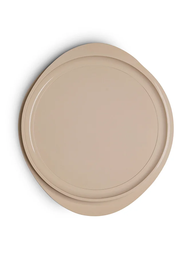 Citron Silicone Plate Suction Seal Secure Mealtime For Babies And Toddlers - Beige