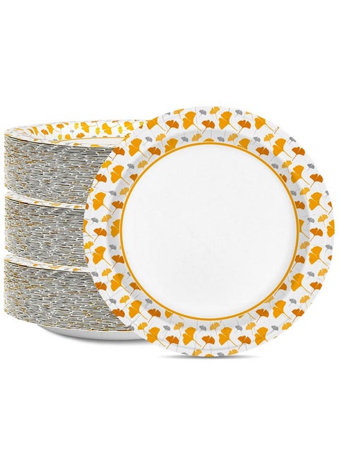 Ginkgo Paper Plates 8.5 Inch Bulk 150 Count, Thickened Heavy Duty Disposable Paper Plates for Party and Dinner